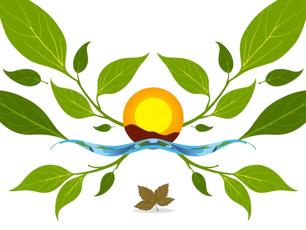 Concept de sănătate holistică, cu elemente naturale și simboluri de echilibru